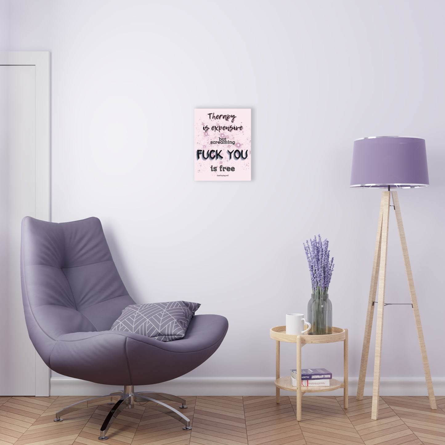 Therapy Is Expensive But Screaming Fu*k You Is Free Floating Acrylic Wall Art