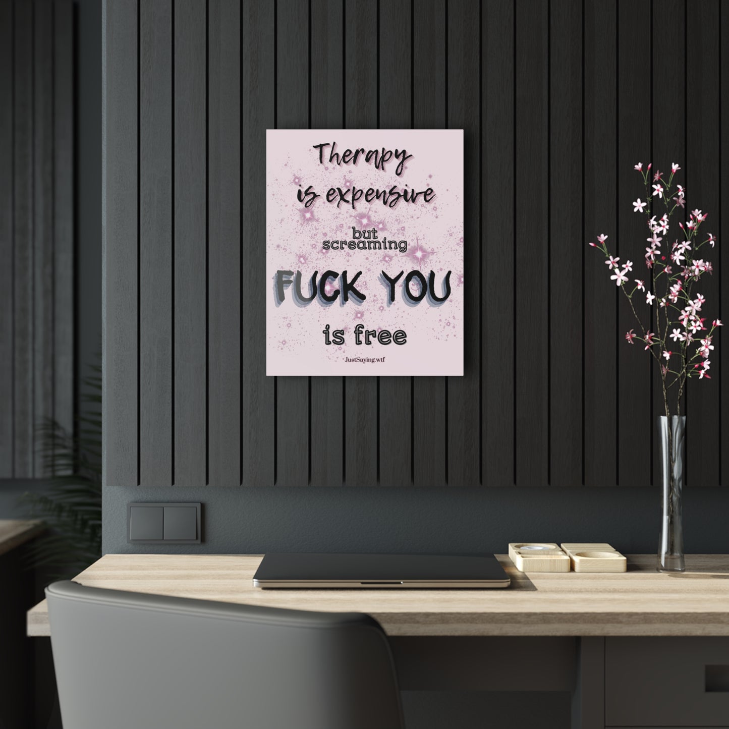 Therapy Is Expensive But Screaming Fu*k You Is Free Floating Acrylic Wall Art