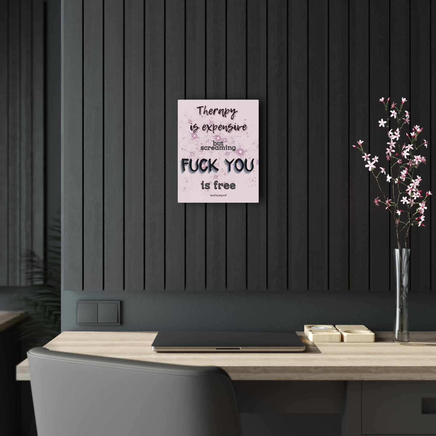 Therapy Is Expensive But Screaming Fu*k You Is Free Floating Acrylic Wall Art