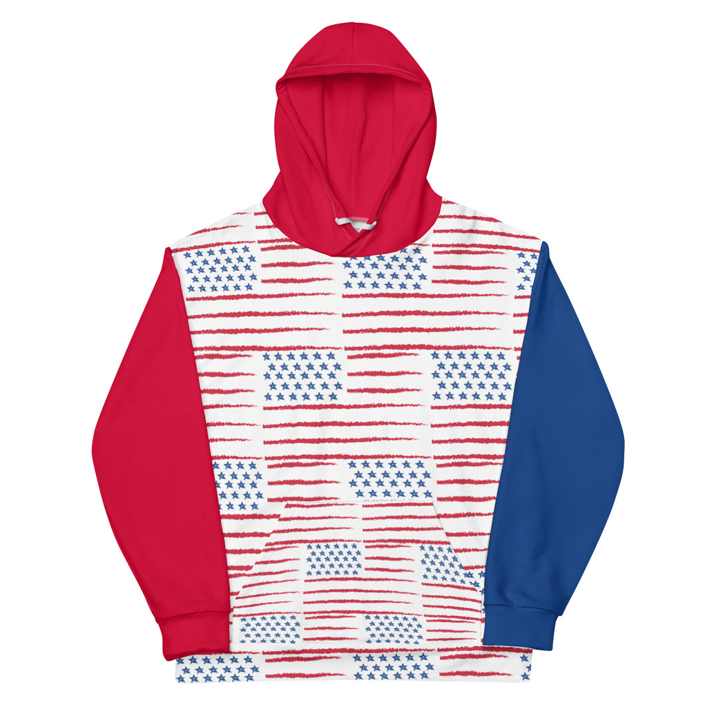 All Over Print American Flag Adult Unisex Hoodie