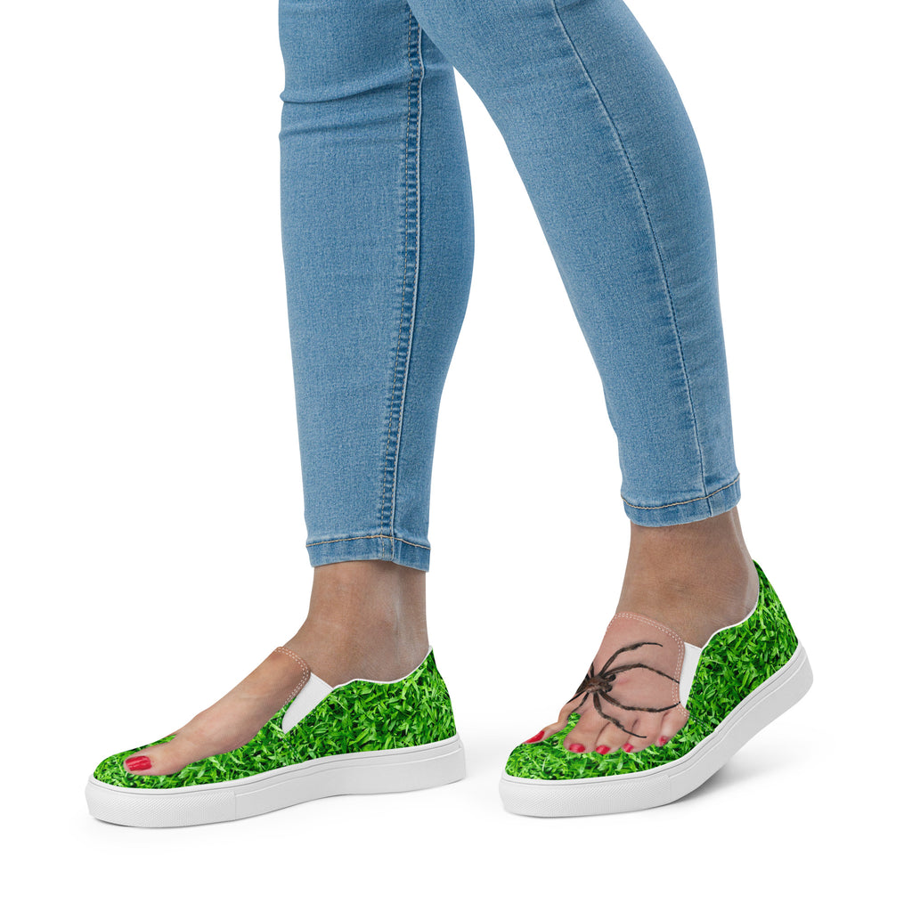 Get Weird and Funny with Our Spider-Crawling Slip-on Canvas Shoes for Women!